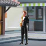 Maxbell 1:64 Scale Band Figurine Dioramas for Train Layout Micro Landscape DIY Scene Saxophonist