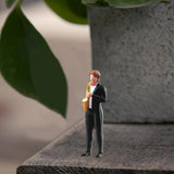 Maxbell 1:64 Scale Band Figurine Dioramas for Train Layout Micro Landscape DIY Scene Saxophonist