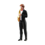 Maxbell 1:64 Scale Band Figurine Dioramas for Train Layout Micro Landscape DIY Scene Saxophonist