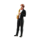 Maxbell 1:64 Scale Band Figurine Dioramas for Train Layout Micro Landscape DIY Scene Saxophonist