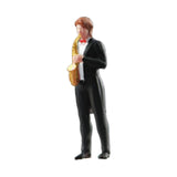 Maxbell 1:64 Scale Band Figurine Dioramas for Train Layout Micro Landscape DIY Scene Saxophonist