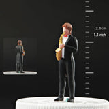 Maxbell 1:64 Scale Band Figurine Dioramas for Train Layout Micro Landscape DIY Scene Saxophonist