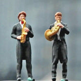 Maxbell 1:64 Scale Band Figurine Dioramas for Train Layout Micro Landscape DIY Scene Saxophonist