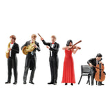 Maxbell 1:64 Scale Band Figurine Dioramas for Train Layout Micro Landscape DIY Scene Saxophonist