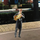 Maxbell 1:64 Scale Band Figurine Dioramas for Train Layout Micro Landscape DIY Scene French horn player