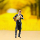 Maxbell 1:64 Scale Band Figurine Dioramas for Train Layout Micro Landscape DIY Scene French horn player