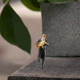 Maxbell 1:64 Scale Band Figurine Dioramas for Train Layout Micro Landscape DIY Scene French horn player