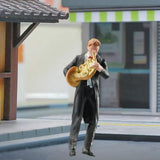 Maxbell 1:64 Scale Band Figurine Dioramas for Train Layout Micro Landscape DIY Scene French horn player