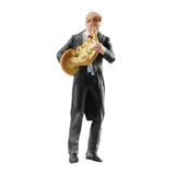 Maxbell 1:64 Scale Band Figurine Dioramas for Train Layout Micro Landscape DIY Scene French horn player