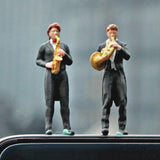 Maxbell 1:64 Scale Band Figurine Dioramas for Train Layout Micro Landscape DIY Scene French horn player