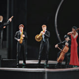 Maxbell 1:64 Scale Band Figurine Dioramas for Train Layout Micro Landscape DIY Scene Conductor