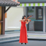 Maxbell 1:64 Scale Band Figurine Dioramas for Train Layout Micro Landscape DIY Scene Violinist