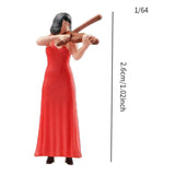 Maxbell 1:64 Scale Band Figurine Dioramas for Train Layout Micro Landscape DIY Scene Violinist