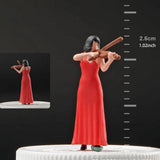 Maxbell 1:64 Scale Band Figurine Dioramas for Train Layout Micro Landscape DIY Scene Violinist
