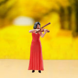Maxbell 1:64 Scale Band Figurine Dioramas for Train Layout Micro Landscape DIY Scene Violinist