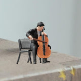 Maxbell 1:64 Scale Band Figurine Dioramas for Train Layout Micro Landscape DIY Scene Cellist