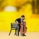 Maxbell 1:64 Scale Band Figurine Dioramas for Train Layout Micro Landscape DIY Scene Cellist