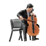 Maxbell 1:64 Scale Band Figurine Dioramas for Train Layout Micro Landscape DIY Scene Cellist