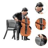 Maxbell 1:64 Scale Band Figurine Dioramas for Train Layout Micro Landscape DIY Scene Cellist