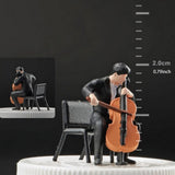Maxbell 1:64 Scale Band Figurine Dioramas for Train Layout Micro Landscape DIY Scene Cellist