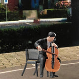 Maxbell 1:64 Scale Band Figurine Dioramas for Train Layout Micro Landscape DIY Scene Cellist