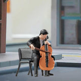 Maxbell 1:64 Scale Band Figurine Dioramas for Train Layout Micro Landscape DIY Scene Cellist