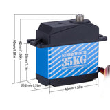 Maxbell 35kg Digital Servo Aluminum Alloy Gear Servo for 1/10 RC Car RC Boat Crawler blue