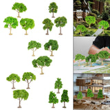 Maxbell 3x Model Trees Diorama Tree for Railway Building Model DIY Scenery Landscape green trees