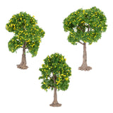 Maxbell 3x Model Trees Diorama Tree for Railway Building Model DIY Scenery Landscape yellow fruit trees