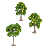 Maxbell 3x Model Trees Diorama Tree for Railway Building Model DIY Scenery Landscape yellow fruit trees