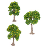 Maxbell 3x Model Trees Diorama Tree for Railway Building Model DIY Scenery Landscape yellow fruit trees