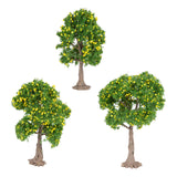 Maxbell 3x Model Trees Diorama Tree for Railway Building Model DIY Scenery Landscape yellow fruit trees