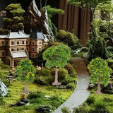 Maxbell 3x Model Trees Diorama Tree for Railway Building Model DIY Scenery Landscape yellow fruit trees