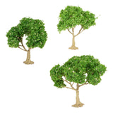 Maxbell 3x Model Trees Diorama Tree for Railway Building Model DIY Scenery Landscape white flower trees