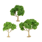 Maxbell 3x Model Trees Diorama Tree for Railway Building Model DIY Scenery Landscape white flower trees