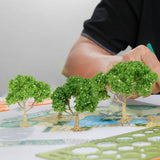 Maxbell 3x Model Trees Diorama Tree for Railway Building Model DIY Scenery Landscape white flower trees