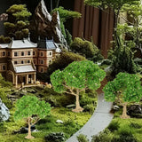 Maxbell 3x Model Trees Diorama Tree for Railway Building Model DIY Scenery Landscape white flower trees