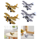 Maxbell Metal Airplane Model Decor Aircraft Glider Biplane for Entrance Home Desktop M Gold