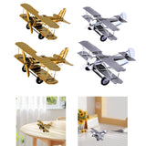 Maxbell Metal Airplane Model Decor Aircraft Glider Biplane for Entrance Home Desktop M Gold