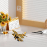 Maxbell Metal Airplane Model Decor Aircraft Glider Biplane for Entrance Home Desktop M Gold