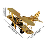 Maxbell Metal Airplane Model Decor Aircraft Glider Biplane for Entrance Home Desktop M Gold