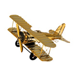 Maxbell Metal Airplane Model Decor Aircraft Glider Biplane for Entrance Home Desktop M Gold