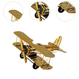 Maxbell Metal Airplane Model Decor Aircraft Glider Biplane for Entrance Home Desktop M Gold