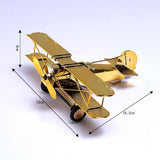 Maxbell Metal Airplane Model Decor Aircraft Glider Biplane for Entrance Home Desktop M Gold