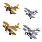 Maxbell Metal Airplane Model Decor Aircraft Glider Biplane for Entrance Home Desktop M Gold