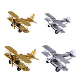 Maxbell Metal Airplane Model Decor Aircraft Glider Biplane for Entrance Home Desktop M Gold