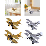 Maxbell Metal Airplane Model Decor Aircraft Glider Biplane for Entrance Home Desktop M Gold