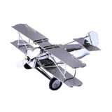 Maxbell Metal Airplane Model Decor Aircraft Glider Biplane for Entrance Home Desktop M Silver