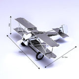 Maxbell Metal Airplane Model Decor Aircraft Glider Biplane for Entrance Home Desktop M Silver