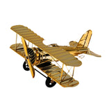 Maxbell Metal Airplane Model Decor Aircraft Glider Biplane for Entrance Home Desktop L Gold